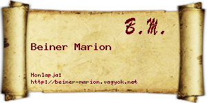 Beiner Marion névjegykártya